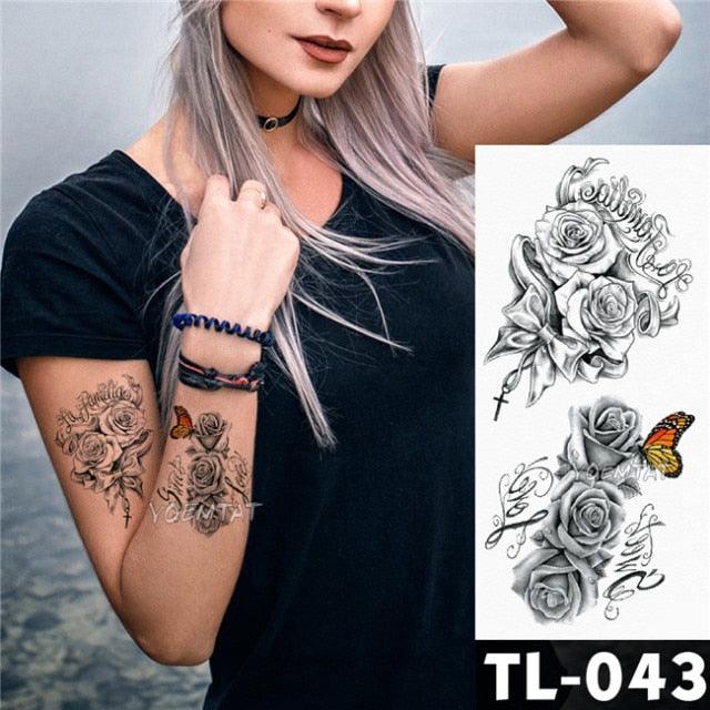 New Colorful And Black Womens Tattoo Temporary Flower Waterproof Elegant Modern Tattoo Realistic Design - STEVVEX Beauty - 103, 3D Tattoo, Animal Tattoo, Arm Tattoo, Beauty, Big Tattoo, Bird Tattoo, Black Tattoos, Body Tattoo, Butterfly Tattoo, Colorful Tattoo, Different Tattoo, Fashion Tattoo, Flower Tattoo, Girls Tattoo, Hand Tattoo, Lavender Tattoo, Leg Tattoo, Luxury Tattoo, Modern Tattoo, Stylish Tattoo, Tattoo, Waterproof Tattoo, Wedding Tattoo, Wolf Tattoo, Women Tattoo, Womens Tattoo - Stevvex.com