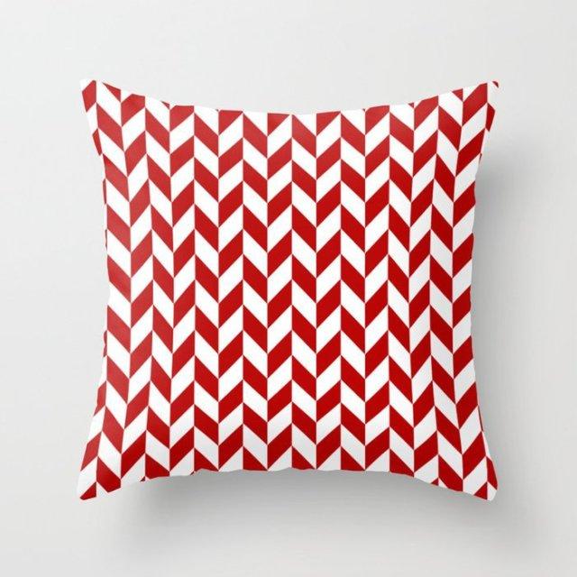 New Creative Red Cushion Case Hot Modern Home Outdoor Decorative Geometry Square Pillow Case Decorative Pillows Case Sofa Couch Seat Polyester Pillows Covers 45x45CM