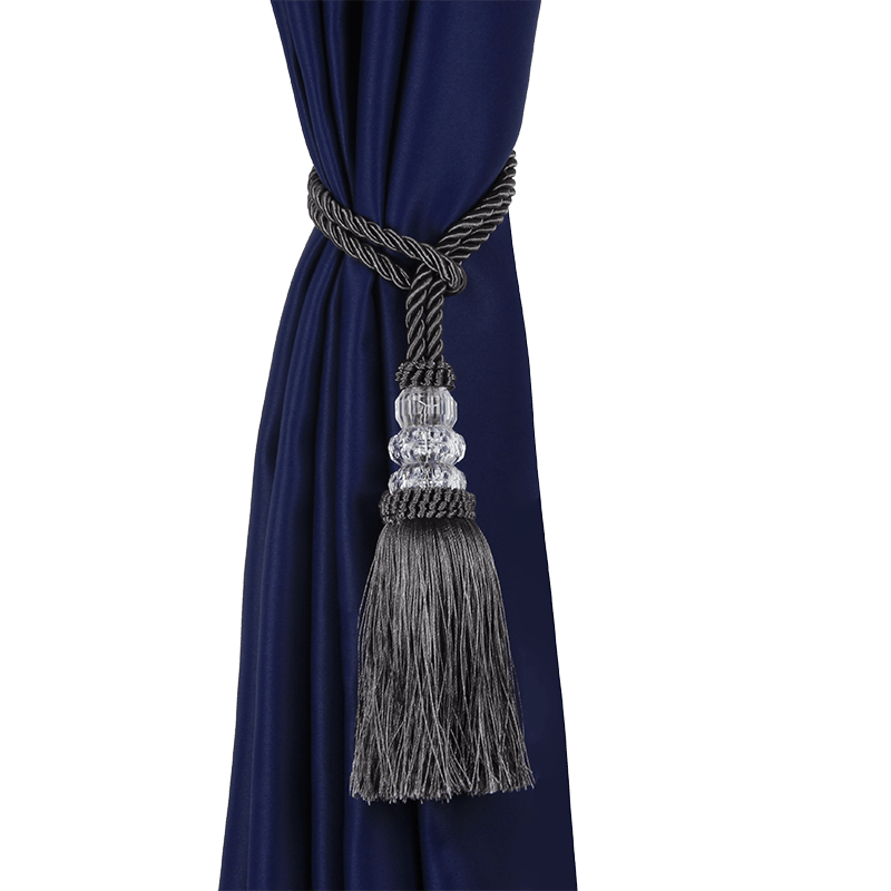 New Crystal Beaded Tassel Curtain Tieback Decorative Curtain Tie Home Decor Cord for Curtains Buckle Rope Room Accessories European Style High-Grade Curtains Tieback Rope Tassel Holdbacks 50cm