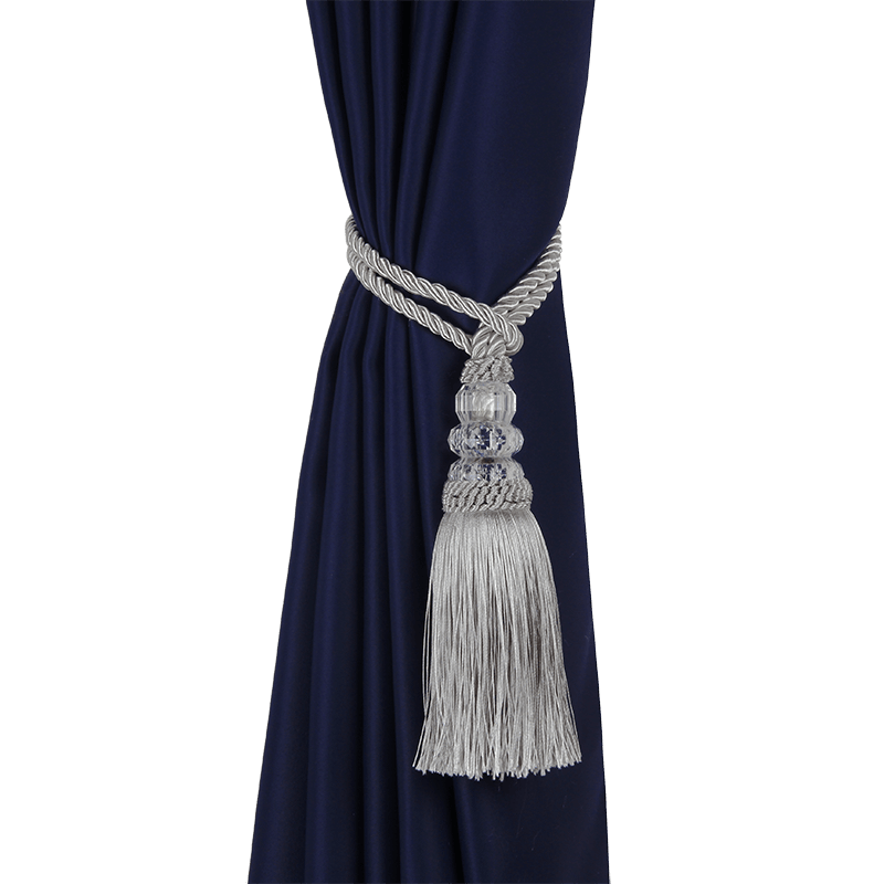 New Crystal Beaded Tassel Curtain Tieback Decorative Curtain Tie Home Decor Cord for Curtains Buckle Rope Room Accessories European Style High-Grade Curtains Tieback Rope Tassel Holdbacks 50cm