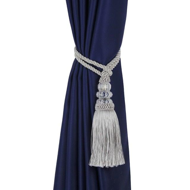 New Crystal Beaded Tassel Curtain Tieback Decorative Curtain Tie Home Decor Cord for Curtains Buckle Rope Room Accessories European Style High-Grade Curtains Tieback Rope Tassel Holdbacks 50cm