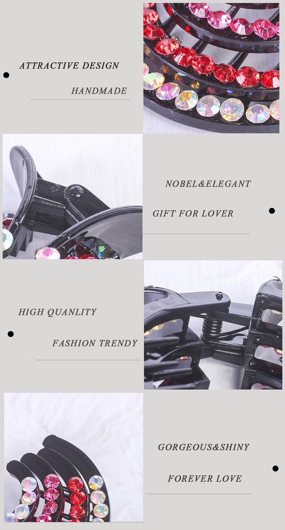 New Crystal Bird Nest Ponytail Holder Fair Crab Claw Clip Hairpin Rhinestone for Women Girls Accessories Barrettes Headwear Gorgeous Hair Accessories For Women