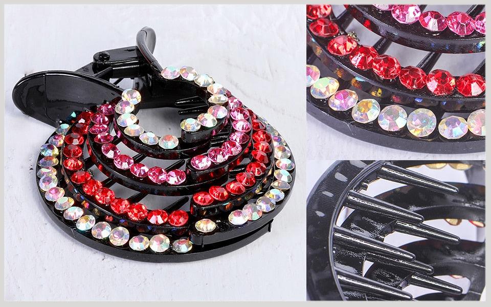 New Crystal Bird Nest Ponytail Holder Fair Crab Claw Clip Hairpin Rhinestone for Women Girls Accessories Barrettes Headwear Gorgeous Hair Accessories For Women