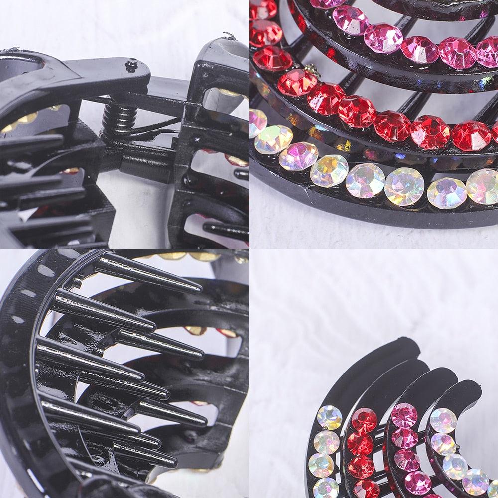 New Crystal Bird Nest Ponytail Holder Fair Crab Claw Clip Hairpin Rhinestone for Women Girls Accessories Barrettes Headwear Gorgeous Hair Accessories For Women