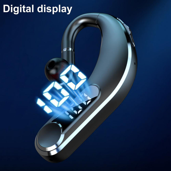 New Digital Display Wireless Single Ear Headset Bluetooth-compatible Earphone 5.2 Long Standby Time LED Power Digital Display Earphone Elegant Design Improved Comfort Long Range Wireless Hands Free Earphone For Drivers Canceling Headphones For Business