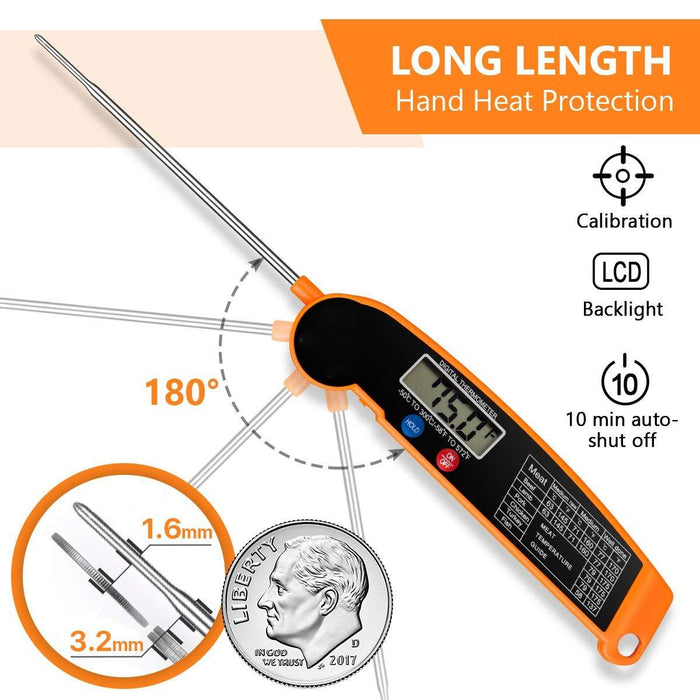 New Digital Kitchen Food Thermometer For Meat Water Milk Cooking Food Probe BBQ Electronic Oven Thermometer Food Thermometer Waterproof Probe With Backlit Sensing Kitchen Cooking Food Thermometer For Meat Water Milk Cooking Food BBQ  Kitchen Tools
