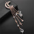 New Fashion Crystal Rhinestone Moon Tassel Hairpin Five-pointed Star Pendant Luxury Jewelry Crystal Side Clip Gorgeous Hair Accessories For Women