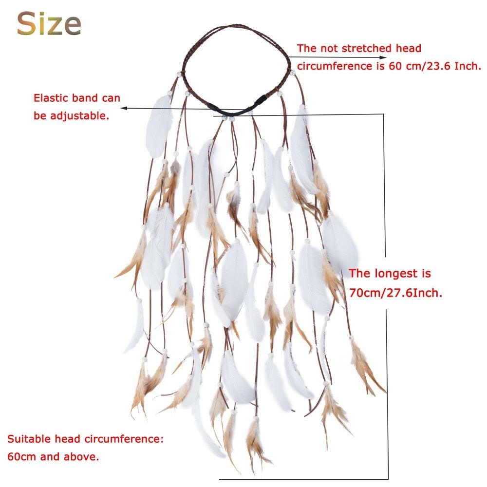 New Fashion Feather Rope Crown Hair Band Boho White Elastic Festival Headband for Women Fashion Female Gorgeous Hair Accessories For Women