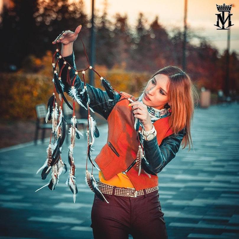 New Fashion Feather Rope Crown Hair Band Boho White Elastic Festival Headband for Women Fashion Female Gorgeous Hair Accessories For Women