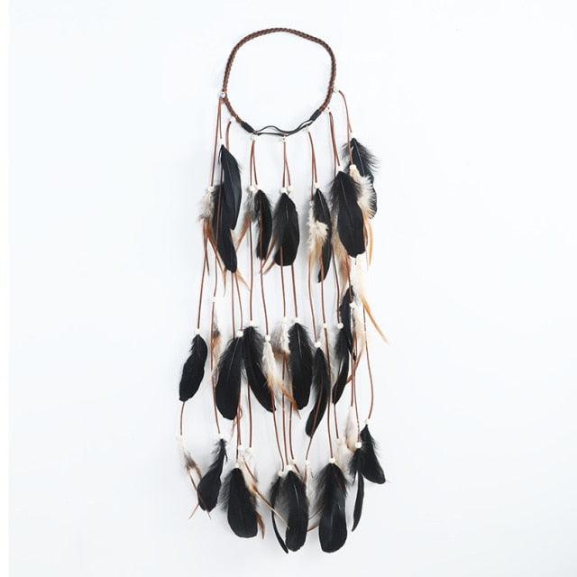 New Fashion Feather Rope Crown Hair Band Boho White Elastic Festival Headband for Women Fashion Female Gorgeous Hair Accessories For Women