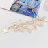 New Fashion Girl Love Five-pointed Star Alloy Clip Bangs Clip Adult Simple Hollow Crystal Hairpin Hair Clip Metal Alloy Barrettes Hair Accessories for Party Wedding