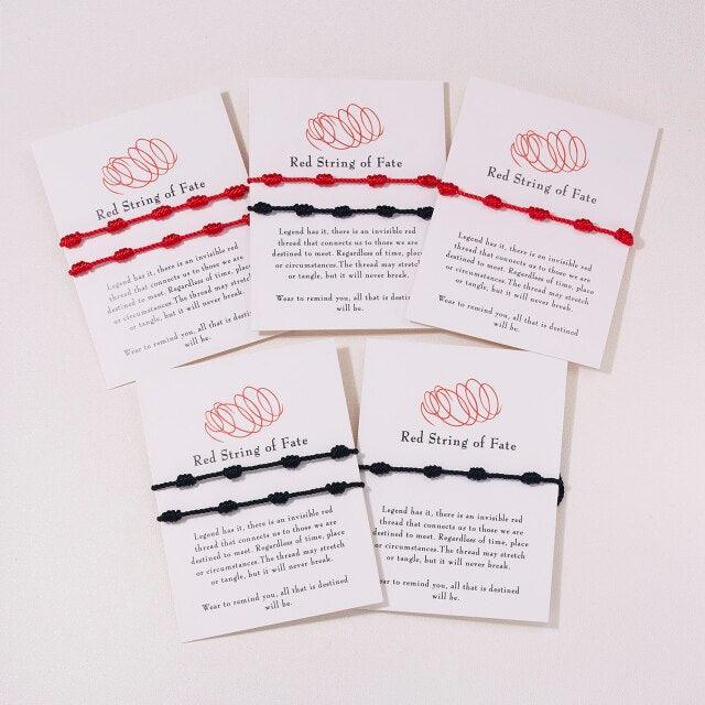 New Fashion Handmade Braided Rope Couple Bracelet For Women Men Charm Lucky Heart Knot Adjustable Rope Bracelets Red Cord Bracelet Braided Knot For Mens Womens