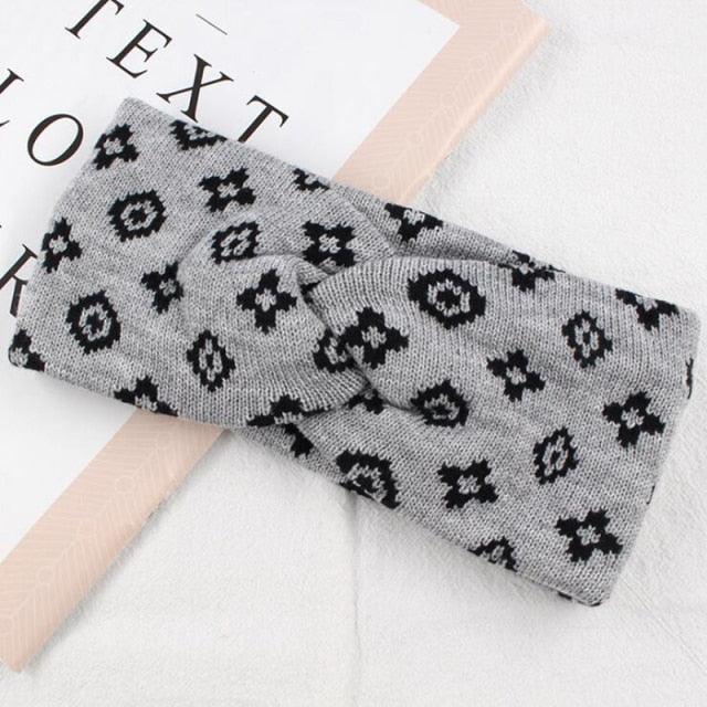 New Fashion Luxury Brand Women Hairband Warm Casual Woolen Knitted Girl Headband Big Bow Knot Turban Autumn Gorgeous Hair Accessories For Women