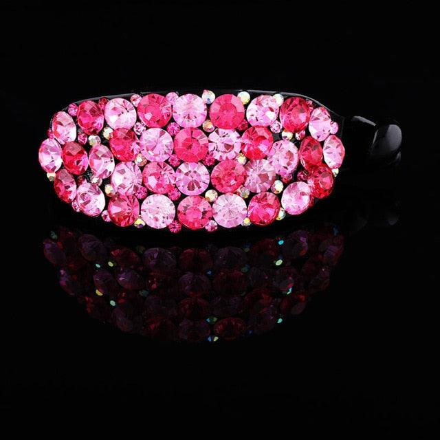 New Fashion Rhinestone Hairpin for Women Banana Clip Bow Girls Hair Clip Elegant Ladies Barrettes Hear Accessories