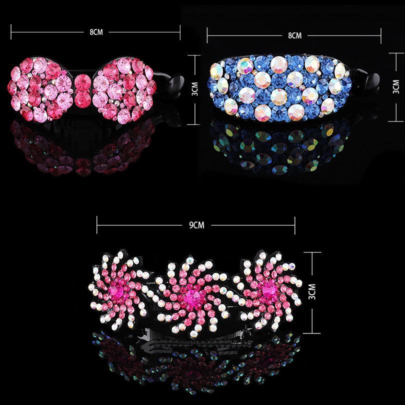 New Fashion Rhinestone Hairpin for Women Banana Clip Bow Girls Hair Clip Elegant Ladies Barrettes Hear Accessories