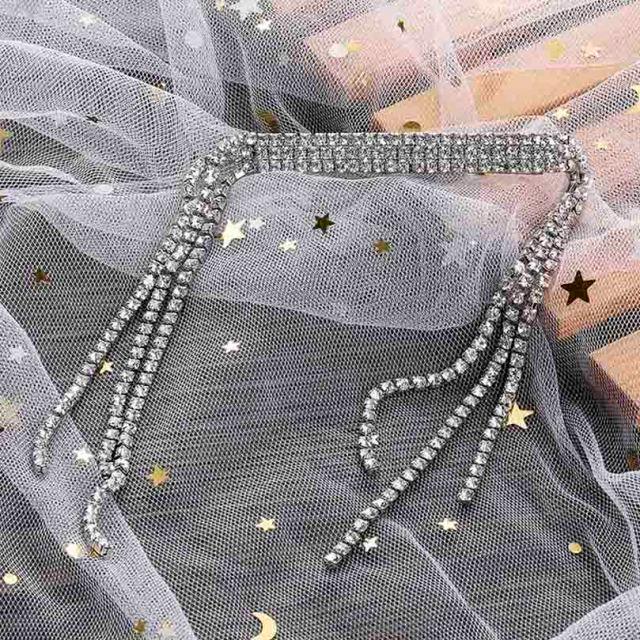 New Fashion Rhinestone Tassel Hair Barrettes For Women Hair Clips Golden Sliver Hairpin Female Hairgrips Wedding Hair Accessories for Brides and Bridesmaids