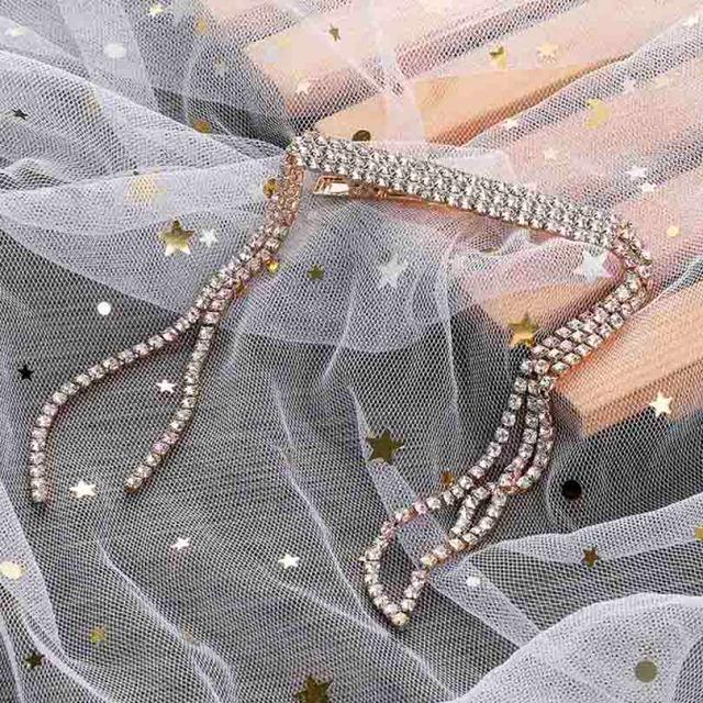 New Fashion Rhinestone Tassel Hair Barrettes For Women Hair Clips Golden Sliver Hairpin Female Hairgrips Wedding Hair Accessories for Brides and Bridesmaids
