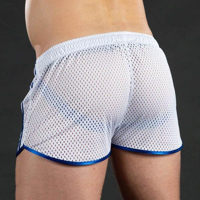 New Gym Men's Sport Running Shorts Quick Dry grid Workout Short Pants GYM Wear Men Soccer Tennis Training Beach Swim Shorts Men's Boxer Shorts Ice Silk Mesh Underwear Breathable Basic Boxer Briefs Underpants Sports Shorts