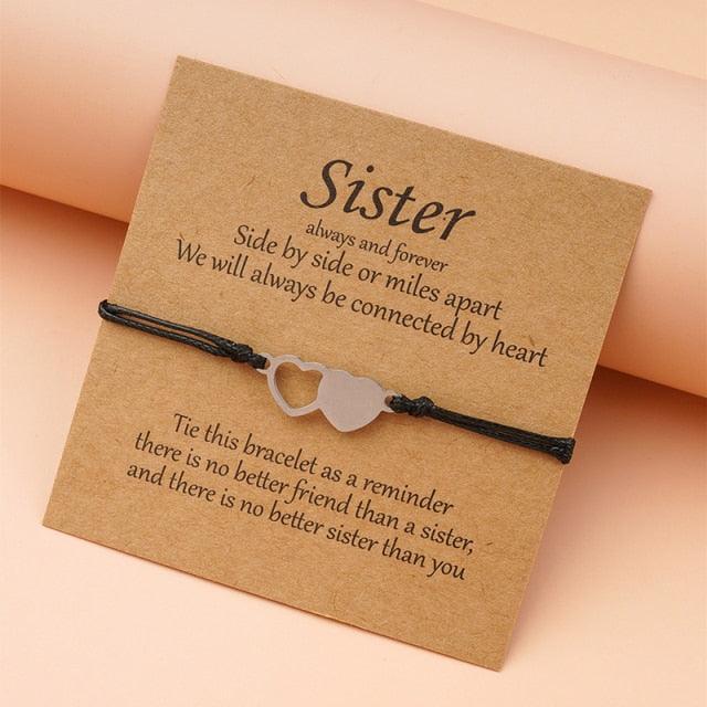 New Horse Sisters Card Bracelets Best Friendship Stainless Steel Matching Horse Bracelets Set Handmade Mommy And Me Heart Matching Wish Bracelets Daughter Gift