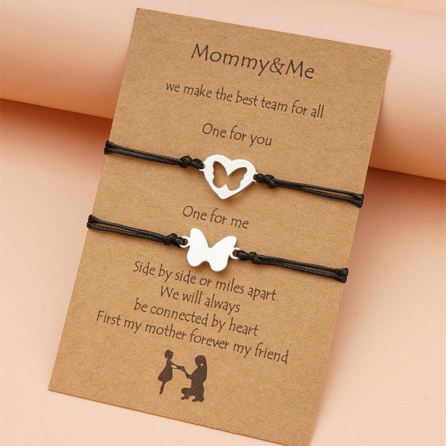 New Horse Sisters Card Bracelets Best Friendship Stainless Steel Matching Horse Bracelets Set Handmade Mommy And Me Heart Matching Wish Bracelets Daughter Gift