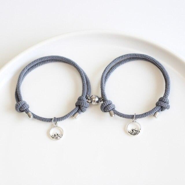 New Magnets Bracelets Attract Each Other Couple Lover Bracelet Pendants Charm Bracelet Mountain And Ocean Matching Magnetic Bracelets For Women Men And Best Friends Relationship Bracelets