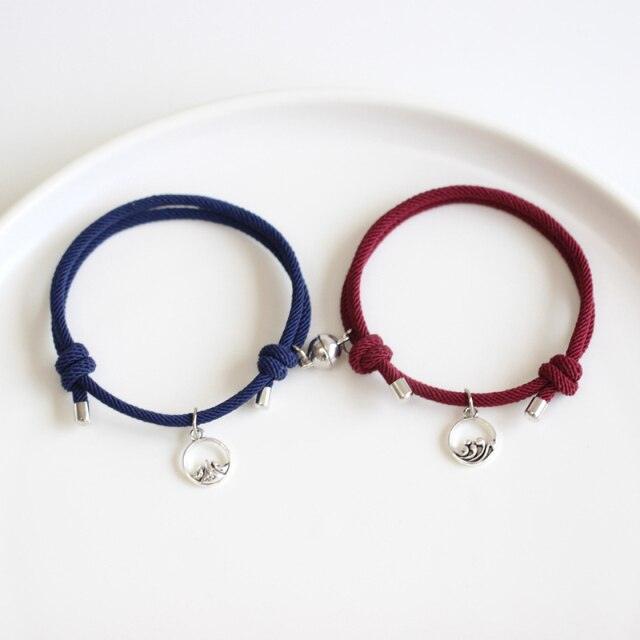 New Magnets Bracelets Attract Each Other Couple Lover Bracelet Pendants Charm Bracelet Mountain And Ocean Matching Magnetic Bracelets For Women Men And Best Friends Relationship Bracelets