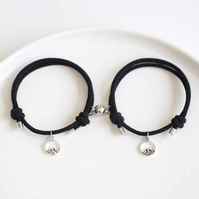 New Magnets Bracelets Attract Each Other Couple Lover Bracelet Pendants Charm Bracelet Mountain And Ocean Matching Magnetic Bracelets For Women Men And Best Friends Relationship Bracelets