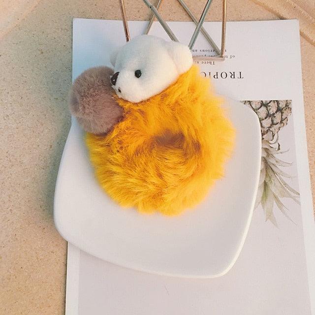 New Mink Fur Hair Rope Scrunchie Women Accessory Flurry Headband Hair Ties Elastic Fashion Hair Ring Women's Wristband Scrunchie Hairband Pom Pom Hair Tie Ring