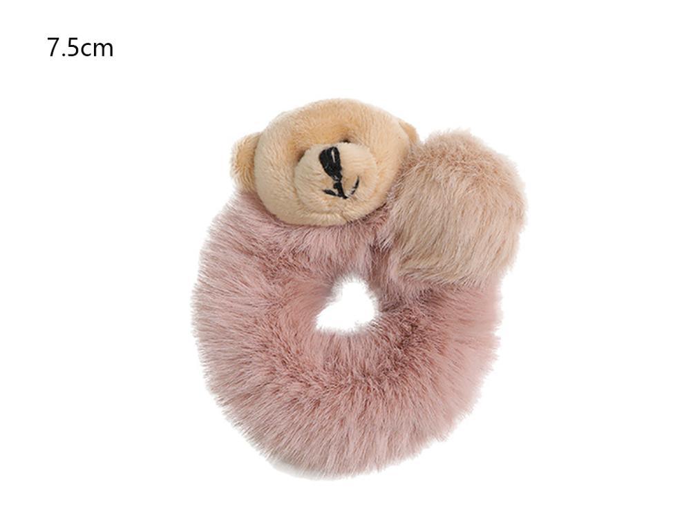 New Mink Fur Hair Rope Scrunchie Women Accessory Flurry Headband Hair Ties Elastic Fashion Hair Ring Women's Wristband Scrunchie Hairband Pom Pom Hair Tie Ring
