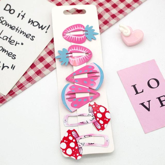 New Printed Cute Cartoon Fruit BB Clips Hairpins Girls Hair Accessories Children Headwear Baby Hair Clips Headdress Gorgeous Hair Accessories For Girls