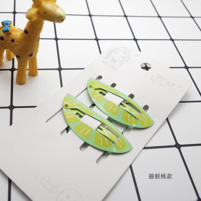 New Printed Cute Cartoon Fruit BB Clips Hairpins Girls Hair Accessories Children Headwear Baby Hair Clips Headdress Gorgeous Hair Accessories For Girls
