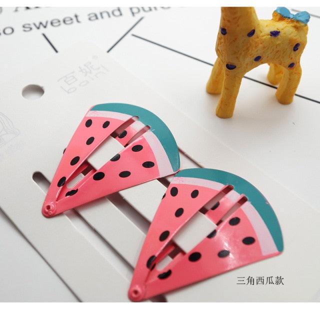 New Printed Cute Cartoon Fruit BB Clips Hairpins Girls Hair Accessories Children Headwear Baby Hair Clips Headdress Gorgeous Hair Accessories For Girls