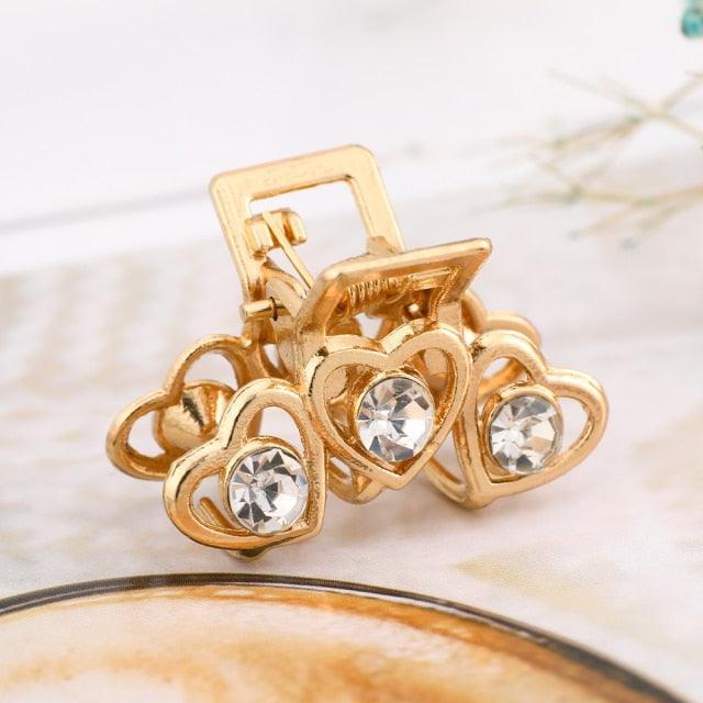 New Small Pearl Hair Claw Rhinestone For Women Hairpins Girls Clamps Hair Crab Clips Metal Hair Accessories Headdress Fashion Hairgrips Band Accessories For Party