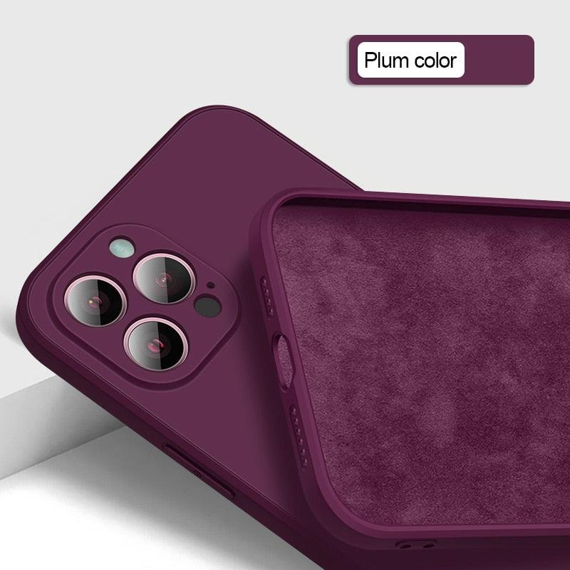 New Soft Silicone Square Phone Case For iPhone 14 13 Pro Plus Shockproof Back Cover Full Camera Lens Protective Slim Soft Shockproof Phone Case for Women