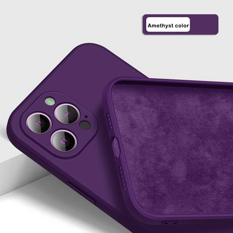 New Soft Silicone Square Phone Case For iPhone 14 13 Pro Plus Shockproof Back Cover Full Camera Lens Protective Slim Soft Shockproof Phone Case for Women