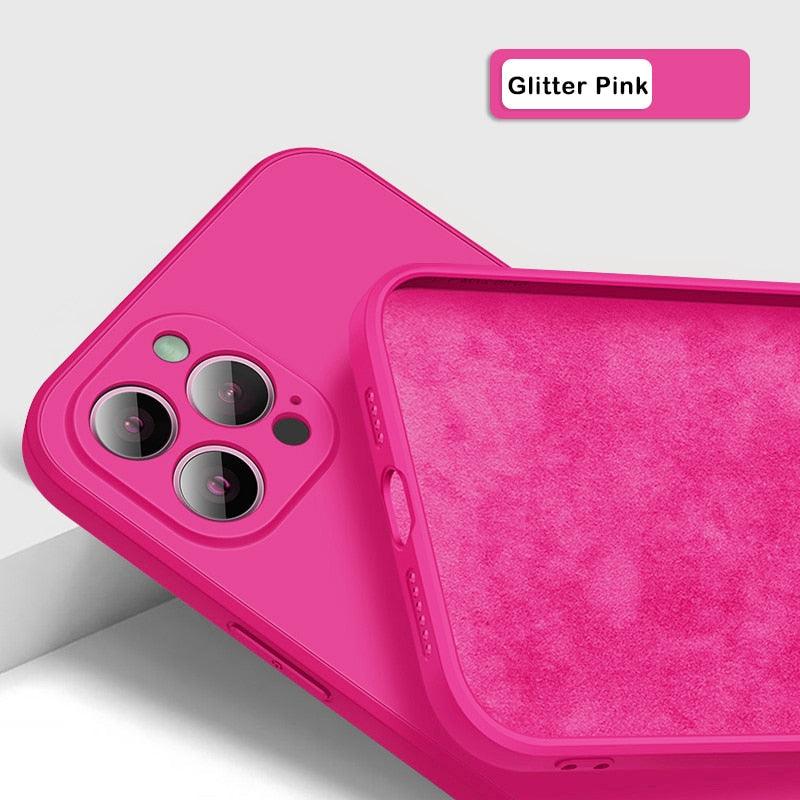 New Soft Silicone Square Phone Case For iPhone 14 13 Pro Plus Shockproof Back Cover Full Camera Lens Protective Slim Soft Shockproof Phone Case for Women