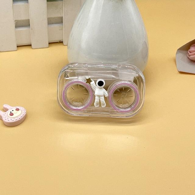 Transparent Suction Stick Container Set Portable Contact Lens Box For Women Travel Contact Lenses Case Contact Box Holder Container Outdoor Mini Contact Lens Storage