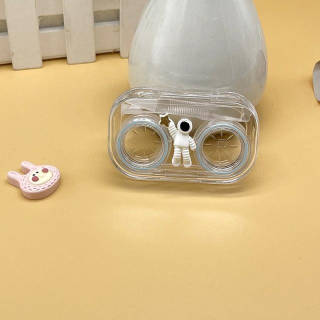Transparent Suction Stick Container Set Portable Contact Lens Box For Women Travel Contact Lenses Case Contact Box Holder Container Outdoor Mini Contact Lens Storage