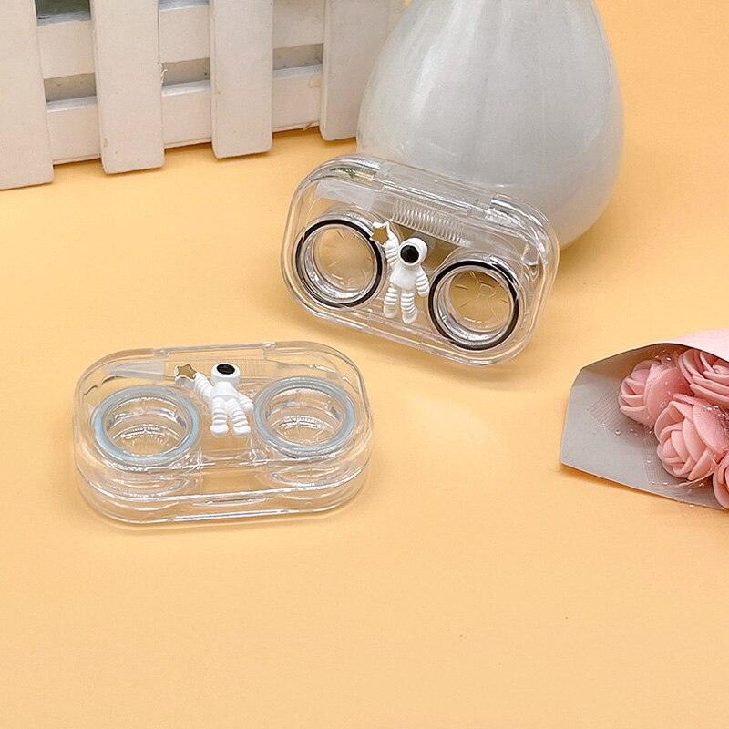 Transparent Suction Stick Container Set Portable Contact Lens Box For Women Travel Contact Lenses Case Contact Box Holder Container Outdoor Mini Contact Lens Storage