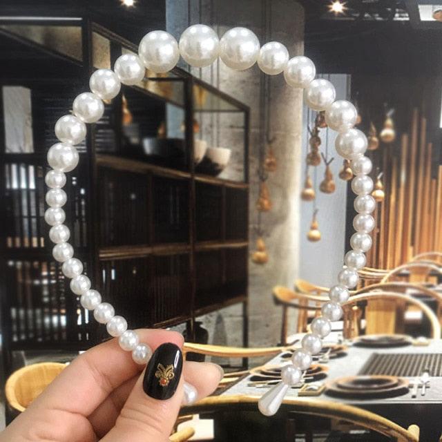 Simulation Pearl Hairbands Women Hair Accessories Korean Handmade Bow Flower Hoops Headband Wedding Ornaments Gorgeous Hair Accessories For Women