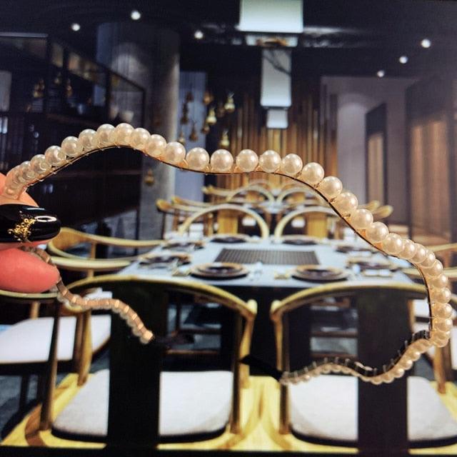 Simulation Pearl Hairbands Women Hair Accessories Korean Handmade Bow Flower Hoops Headband Wedding Ornaments Gorgeous Hair Accessories For Women