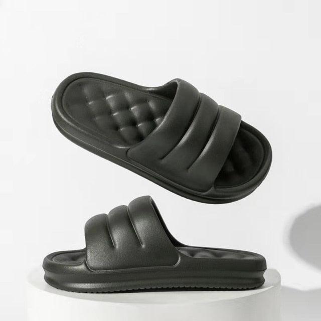 New Thicker EVA Sofa Slides Sole Soft Indoor Slippers Men Women Anti-Slip Sandals Summer Bathroom Platform Shoes Open Toe Soft Slippers Thick Lightweight Non-Slip Shower Bath Cloud Slides Pool Gym House Sandals
