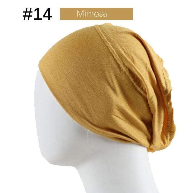 New Winter Autumn Soft Solid Color Inner Hijab  Cap Lightweight Muslim Turban Elegant Hijab Caps Hat Islam Under Scarf  Undercap Bonnet Color Soft Jersey Stretch Hijab's Tube Cap Hat Hijab Bonnet Muslim Women Scarf Turbans Head For Women