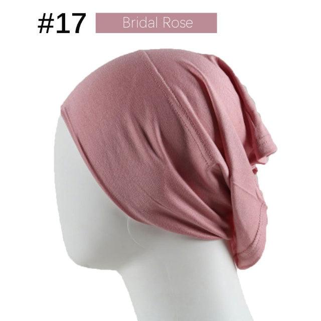 New Winter Autumn Soft Solid Color Inner Hijab  Cap Lightweight Muslim Turban Elegant Hijab Caps Hat Islam Under Scarf  Undercap Bonnet Color Soft Jersey Stretch Hijab's Tube Cap Hat Hijab Bonnet Muslim Women Scarf Turbans Head For Women
