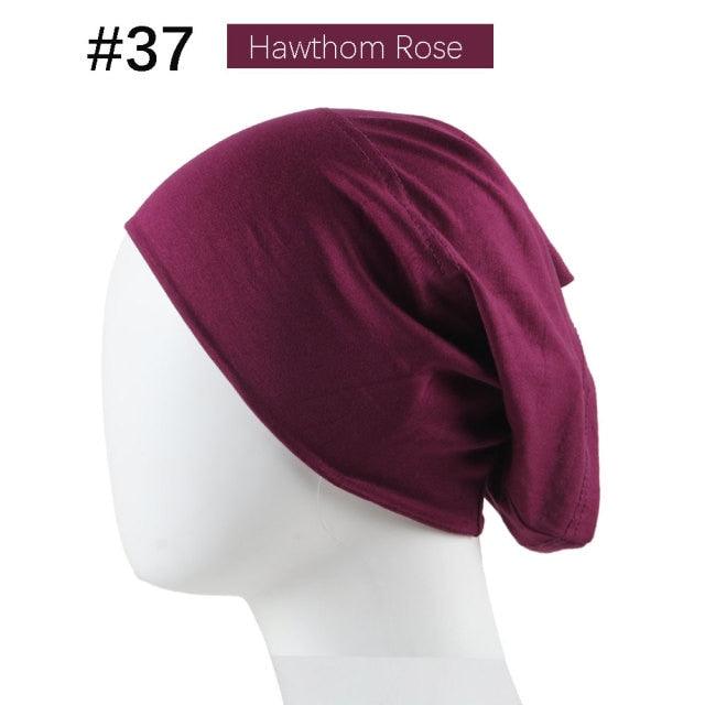 New Winter Autumn Soft Solid Color Inner Hijab  Cap Lightweight Muslim Turban Elegant Hijab Caps Hat Islam Under Scarf  Undercap Bonnet Color Soft Jersey Stretch Hijab's Tube Cap Hat Hijab Bonnet Muslim Women Scarf Turbans Head For Women