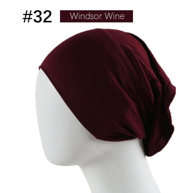 New Winter Autumn Soft Solid Color Inner Hijab  Cap Lightweight Muslim Turban Elegant Hijab Caps Hat Islam Under Scarf  Undercap Bonnet Color Soft Jersey Stretch Hijab's Tube Cap Hat Hijab Bonnet Muslim Women Scarf Turbans Head For Women