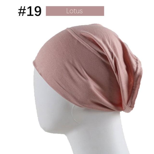 New Winter Autumn Soft Solid Color Inner Hijab  Cap Lightweight Muslim Turban Elegant Hijab Caps Hat Islam Under Scarf  Undercap Bonnet Color Soft Jersey Stretch Hijab's Tube Cap Hat Hijab Bonnet Muslim Women Scarf Turbans Head For Women