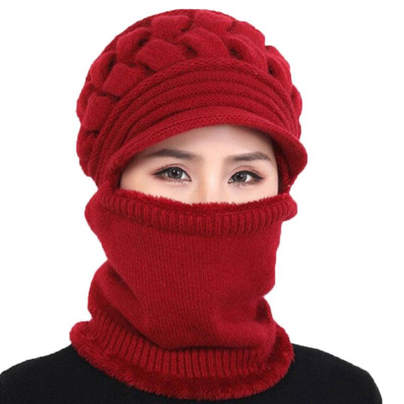 New Winter Balaclava Beanies Mother Hat Women Warm Thick Skellies Riding Outdoor Hats Gorgas Stripes Beanie Cap Mask Scarf Hat Set Outdoor Sport Warm Beanies Hat For Men Knitted Hats Bandana Hiking Camping Kid Neck Warmer Cap