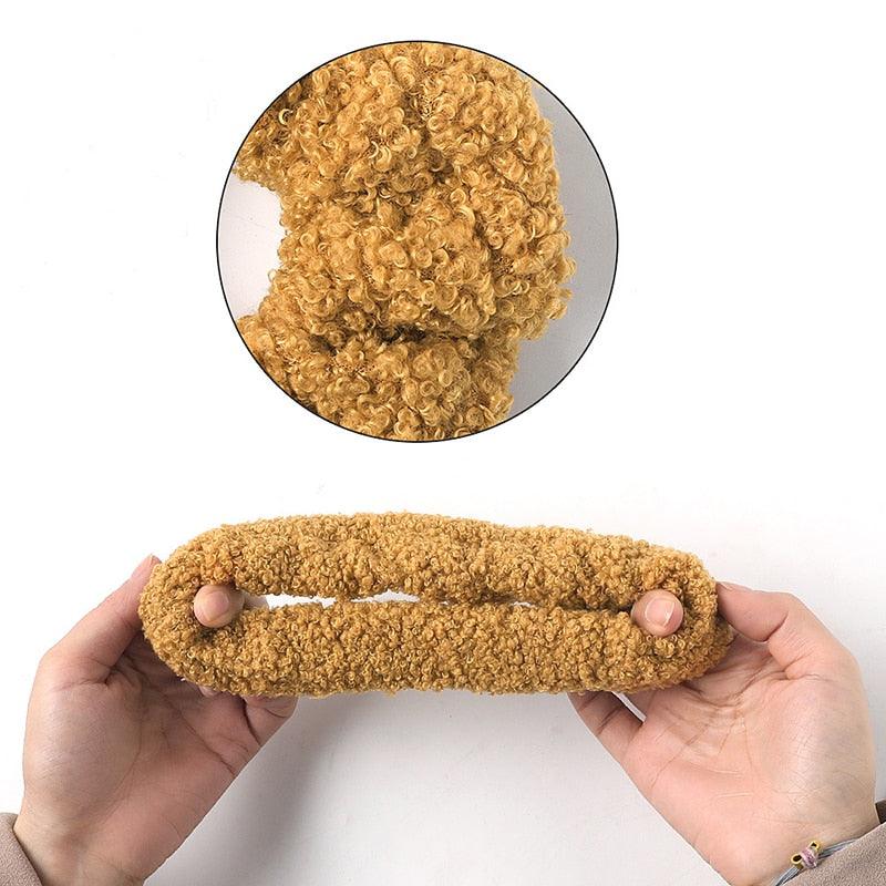 New Women Cute Teddy Velvet Scrunchies Elastic Hair Band Faux Fur Hair Rope Girl's Hair Tie Accessories Ponytail Holder Accessories for Women And Girls