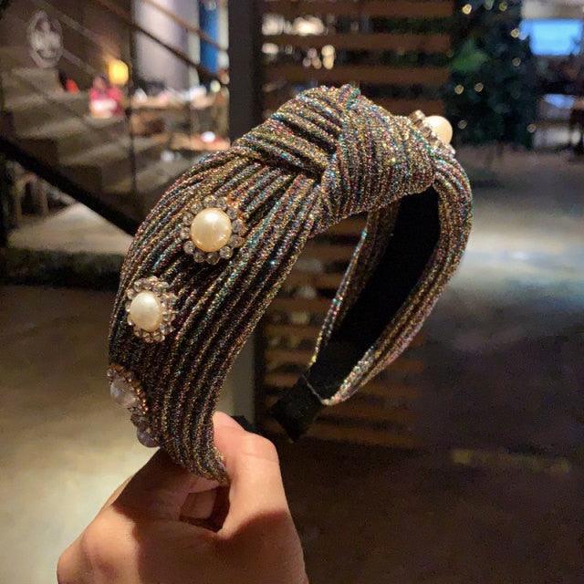 New Women Hairband Cross Knot Braid Twist Headband Adult Autumn Winter Shiny Color Headwear Wide Side Turban Gorgeous Hair Accessories For Women